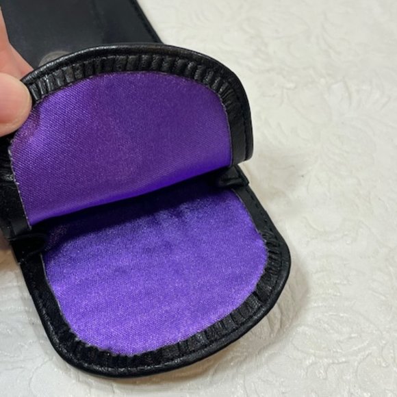 Morgenthal Frederics Soft Pouch Black Leather Eyewear Case 3"x6.75" - Picture 6 of 9